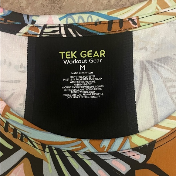 tek gear Pastel Tropical Leaf Print Tank Top - Picture 2 of 3